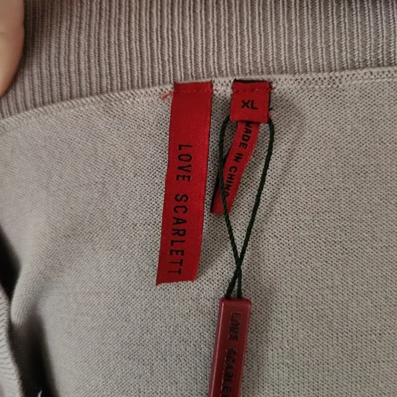 Love Scarlett Mauve Sweater Zipper Sleeves Women's Size XL - Picture 3 of 5